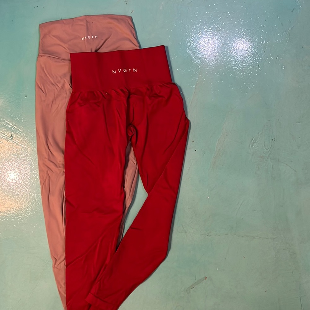 Two pairs of NVGTN leggings size S! Sold together only . Rusty red / tan color